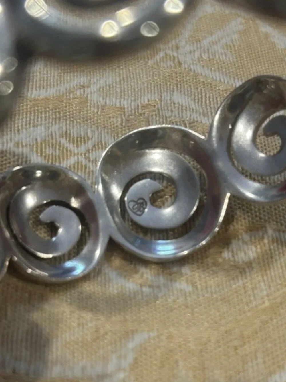 BRIGHTON “VERTIGO” Silver Swirl Hinged BRACELET